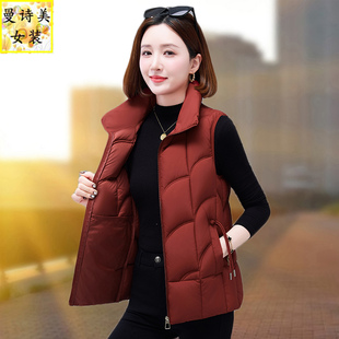 羽绒棉马甲女秋冬2025冬季新款时尚保暖显瘦妈妈背心外穿短款坎肩