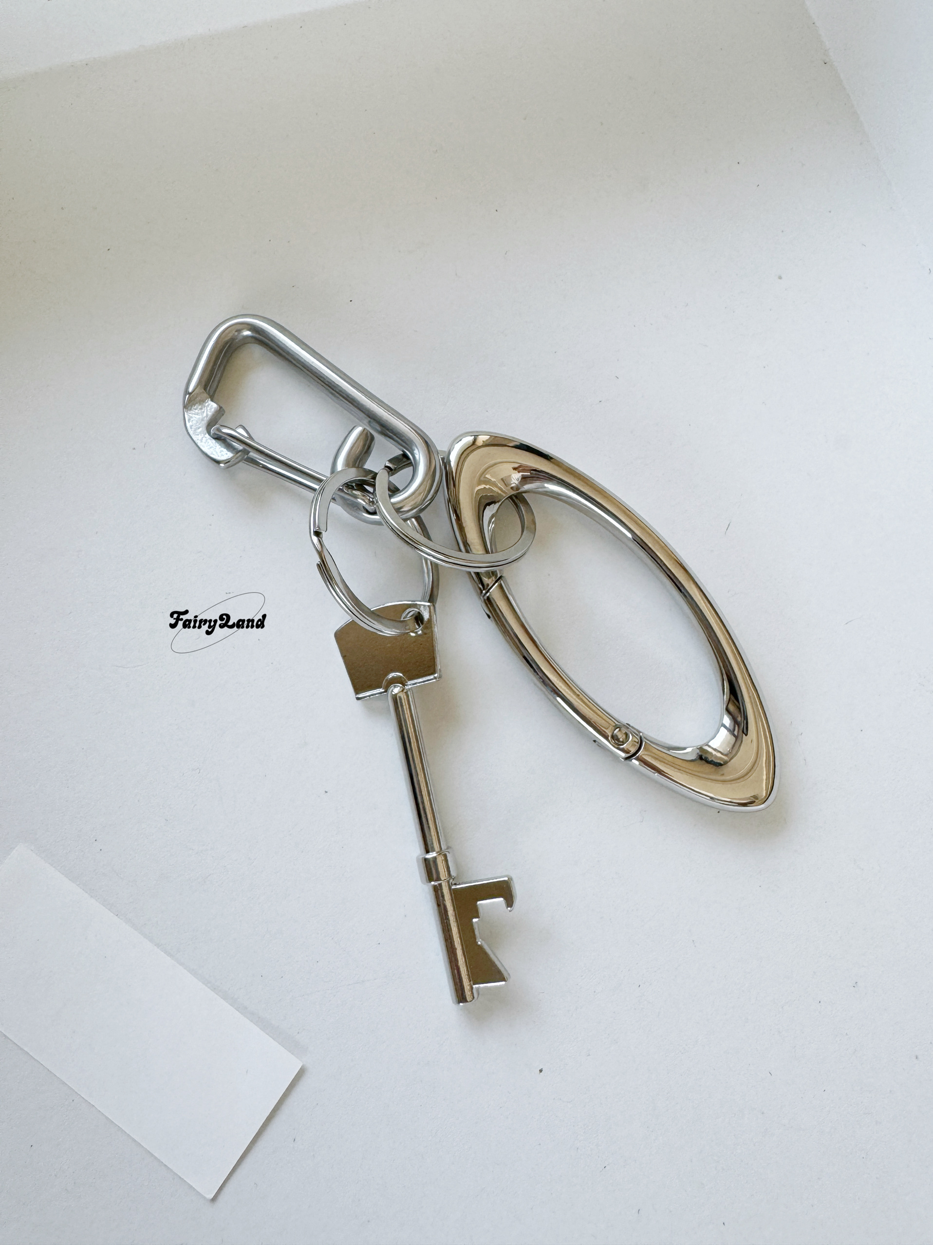 原创cleanfit风格挂件腰间挂饰质感金属合金扣D型椭圆钥匙扣弹簧