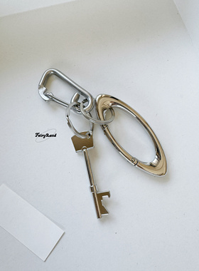 原创cleanfit风格挂件腰间挂饰质感金属合金扣D型椭圆钥匙扣弹簧