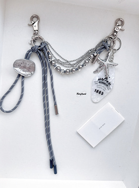 Fairy多元素英文金属链条腰间挂饰手机挂绳编织钥匙扣包包挂链ins
