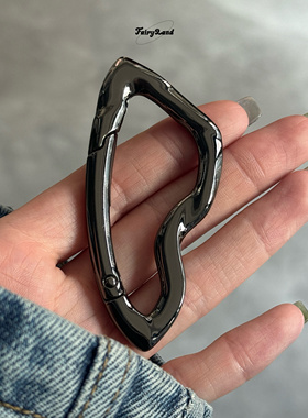 锌合金异形弹簧圈cleanfit风格锁扣裤子配饰钥匙扣枪黑银潮okaley