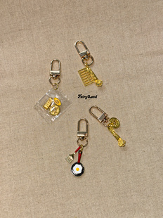 原创如意算盘元宝挂件锅铲ipods耳机手机挂饰新年迷你金色钥匙扣