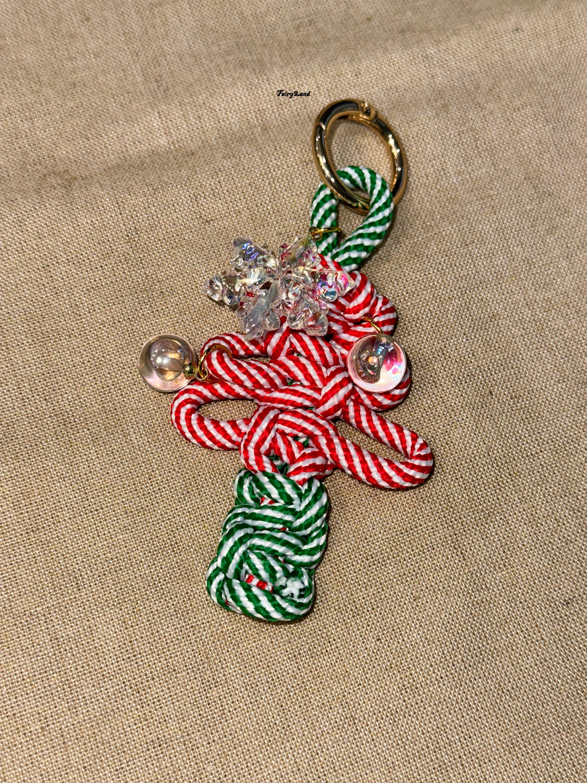 原创圣诞树编绳手机挂饰圣诞节雪花包挂ins挂件钥匙扣条纹礼物