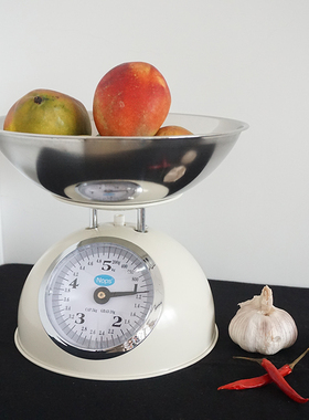 小型5kg复古机械台秤厨房计量秤西点烘焙度盘秤小台称餐厅装饰秤