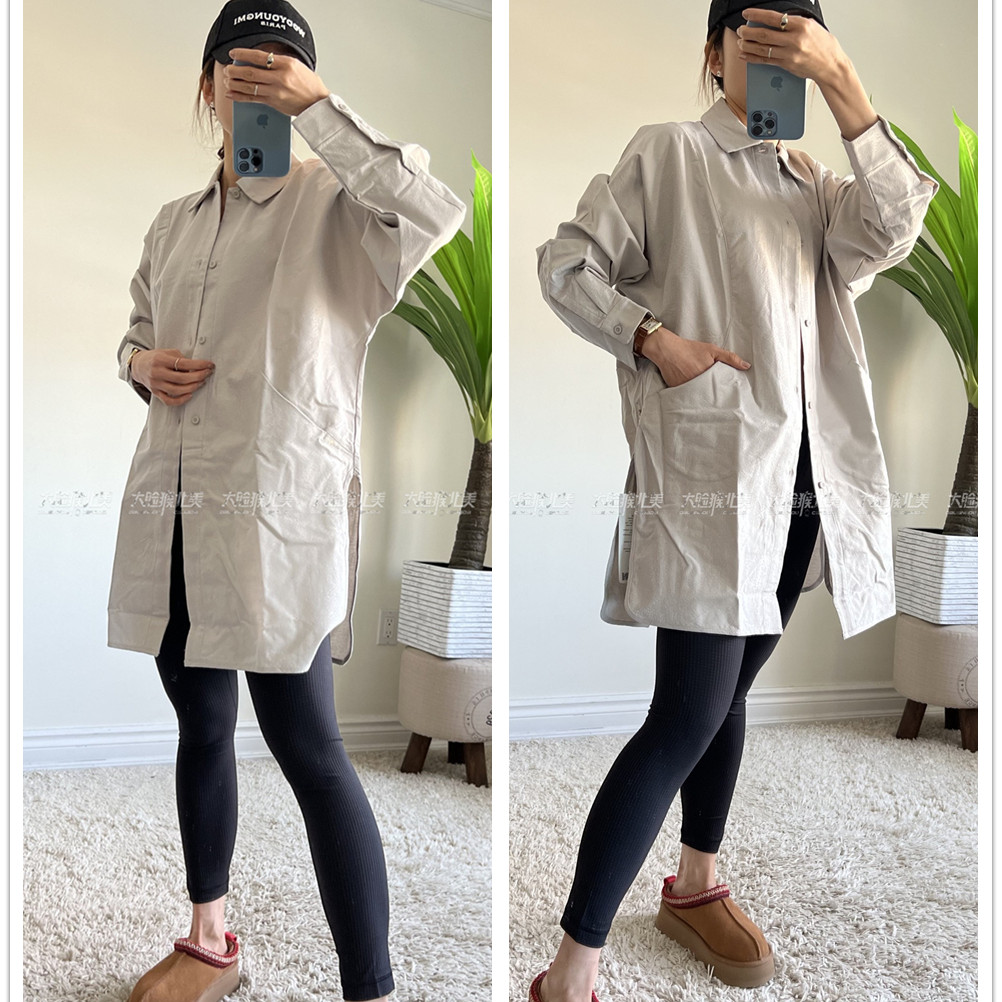 代购lululemon lab Jacquard Relaxed-Fit Shirt休闲宽松女士衬衫
