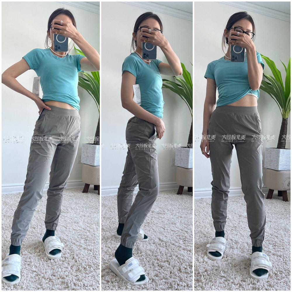 瑜伽跑步lululemon高弹束脚裤
