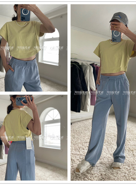 代Lululemon Heavyweight Cotton T/Crepe瑜伽休闲重磅棉宽松短袖