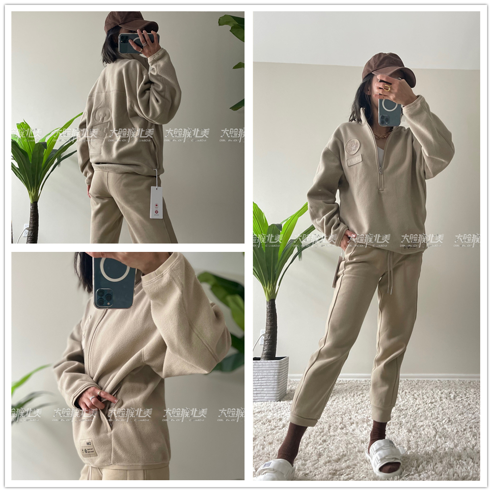 lululemon休闲运动宽松抓绒衫