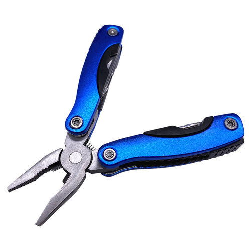 彩手柄款迷你多功能钢丝钳便携多用平口钳组合工具钳野营折叠刀钳