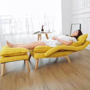 简易折叠床躺椅贵妃阳台网红简约现代单人布艺懒人沙发椅小户型