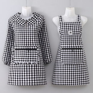 短款围裙小码小个子瘦人穿新款长袖罩衣厨房防污洋气耐脏上班围腰