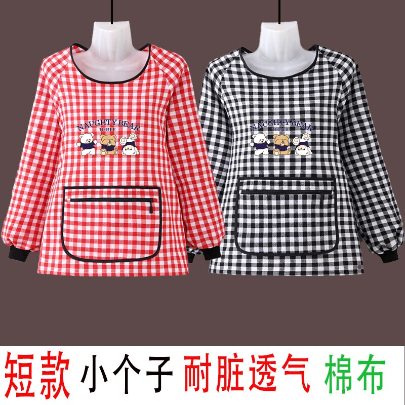 洋气小个子短款罩衣外穿上班家用夏季透气薄款围裙新款耐脏工作服