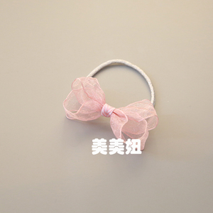 女童公主蕾丝雪纱蝴蝶结发圈宝宝发饰头饰品皮筋头绳橡皮筋