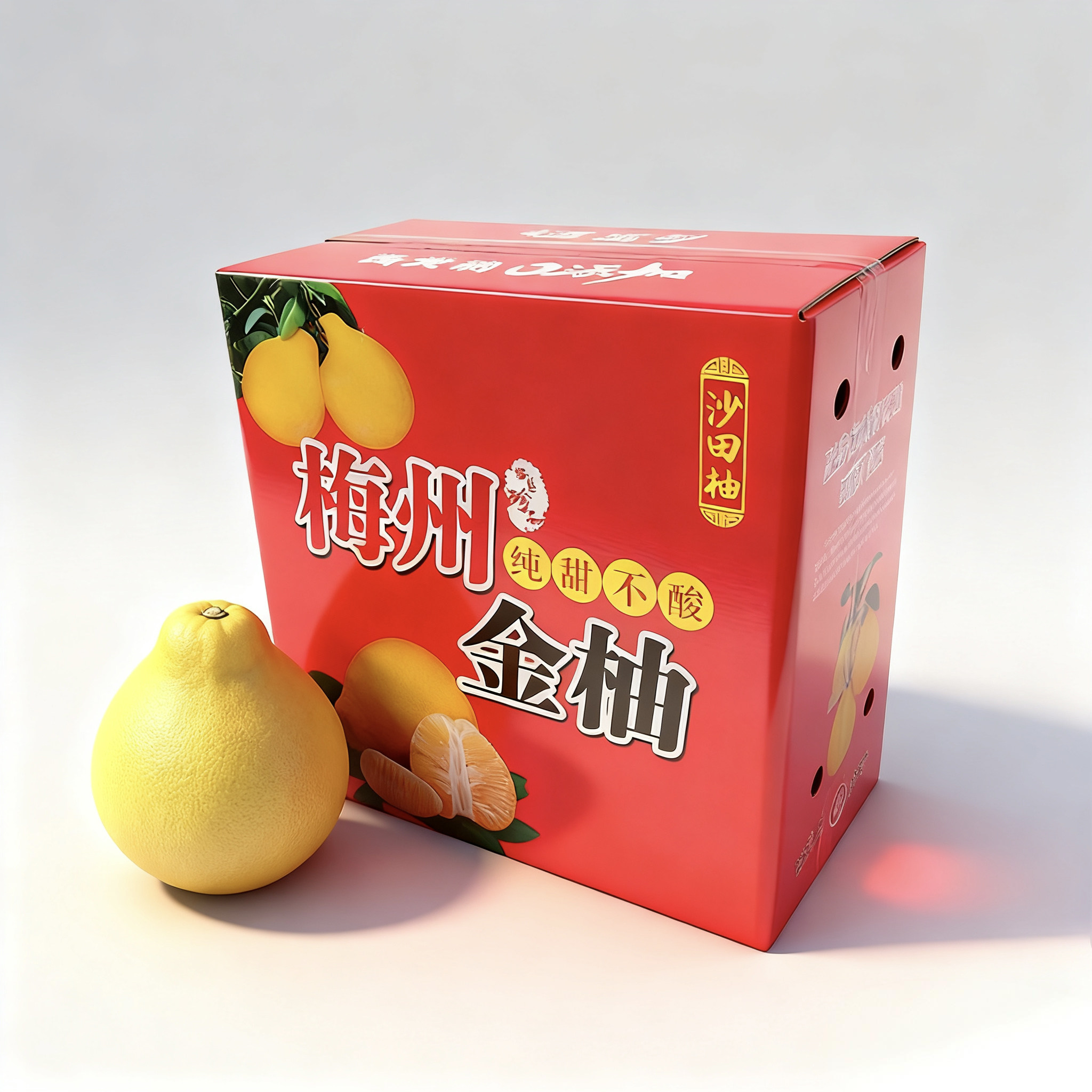 【礼盒箱】纯甜正宗梅州沙田柚子广东金柚白心肉当季孕妇新鲜水果