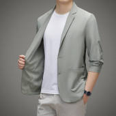 防晒西服男上衣冰丝春夏休闲外套单件防晒西装 夏季 超薄款