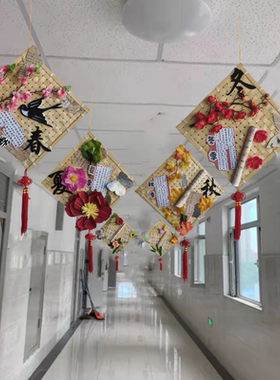 中国风传统节日挂饰幼儿园田园吊饰装饰创意脸谱空中走廊环境布置