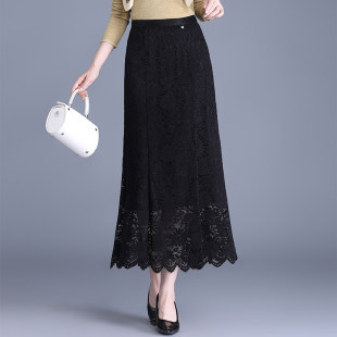 今年流行爆款 高腰显瘦气质包臀裙子 黑色蕾丝鱼尾裙半身裙女中长款