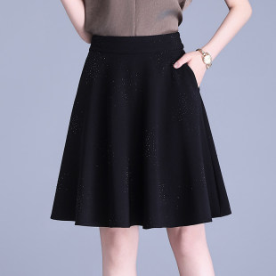 黑色短裙半身裙女春夏2026新款今年流行爆款高腰a字裙小个子伞裙
