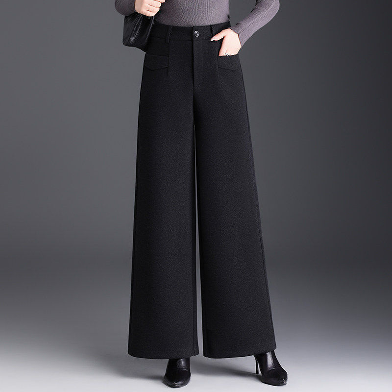 毛呢阔腿裤女秋冬季2025年新款爆款宽松休闲直筒裤子中年妈妈女裤,女装/女士精品,休闲裤,淘宝优惠券,粉丝福利购,淘宝优惠卷
