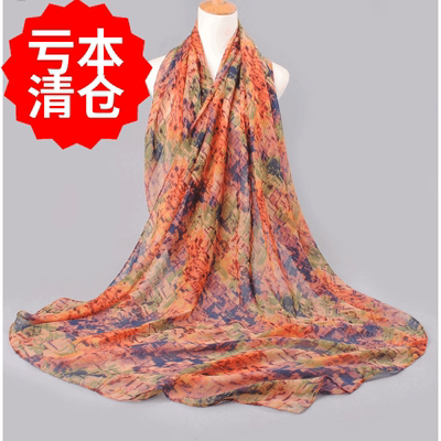 围巾女春秋薄款时尚雪纺韩版装饰