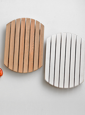 美食拍照道具做旧小木托盘蛋糕架白色木架砧板婚礼甜品台摆件实木