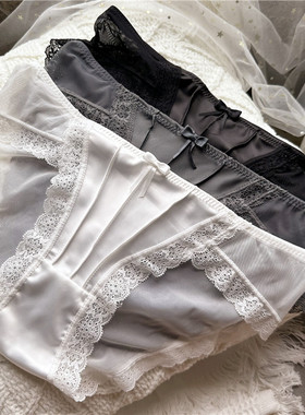 【80-120斤】法式轻奢冰丝皱褶网纱品质低腰女内裤1537