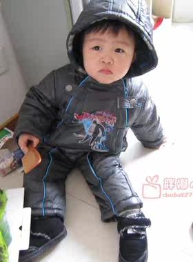 婴儿防风衣宝宝加厚连体滑雪服