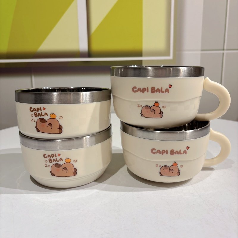 卡通儿童碗316L不锈钢食品级单耳防烫防摔小孩吃饭辅食专用宝宝碗,婴童用品,儿童餐具,淘宝优惠券,粉丝福利购,淘宝优惠卷