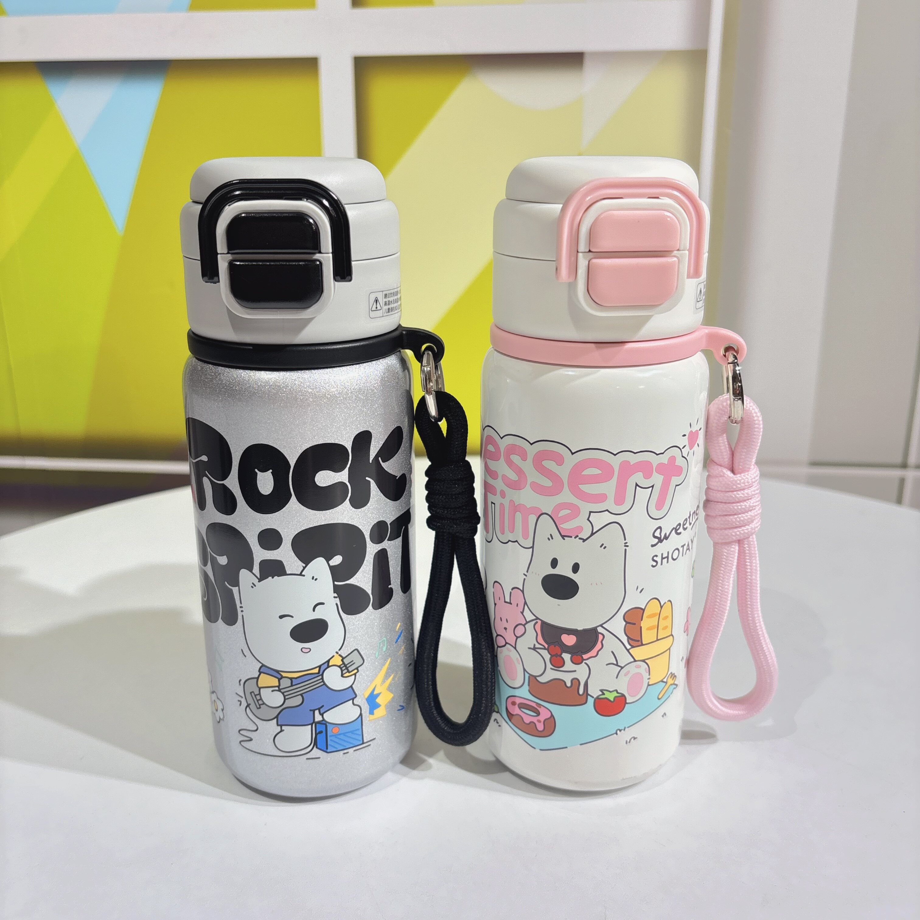 尚泰高颜值316l不锈钢保温杯学生吸管杯直饮杯可爱儿童便携双饮口