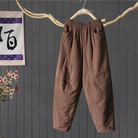 秋冬季新款夹棉加厚棉麻裤子女复古宽松慵懒萝卜裤靴裤保暖棉裤潮,女装/女士精品,棉裤/羽绒裤,淘宝优惠券,粉丝福利购,淘宝优惠卷