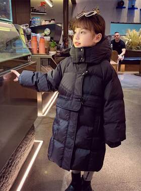 新款女童棉服外套韩版休闲中大童加厚中长款冬季爆款棉袄潮