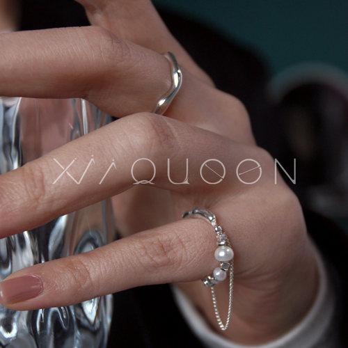 日常百搭纯银珍珠戒指淡水珍珠