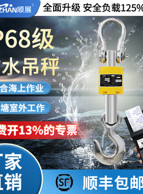 顺展电子吊秤秤5吨10吊磅吊钩称挂钩3t无线防水手持带打印ocs行车