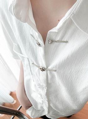 ALKE新中式 痞帅衬衫男女情侣款设计感小众夏季衬衣外套复古纽扣