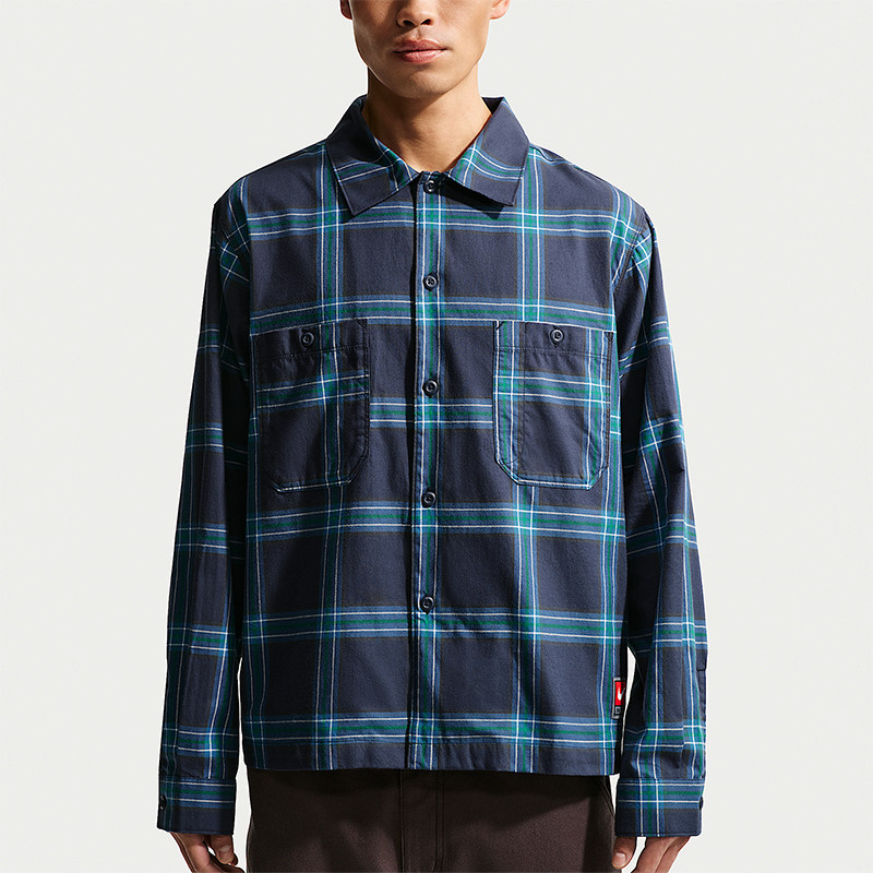 Nike/耐克正品2026春季款男士网格运动经典长袖衬衫IF1046-451