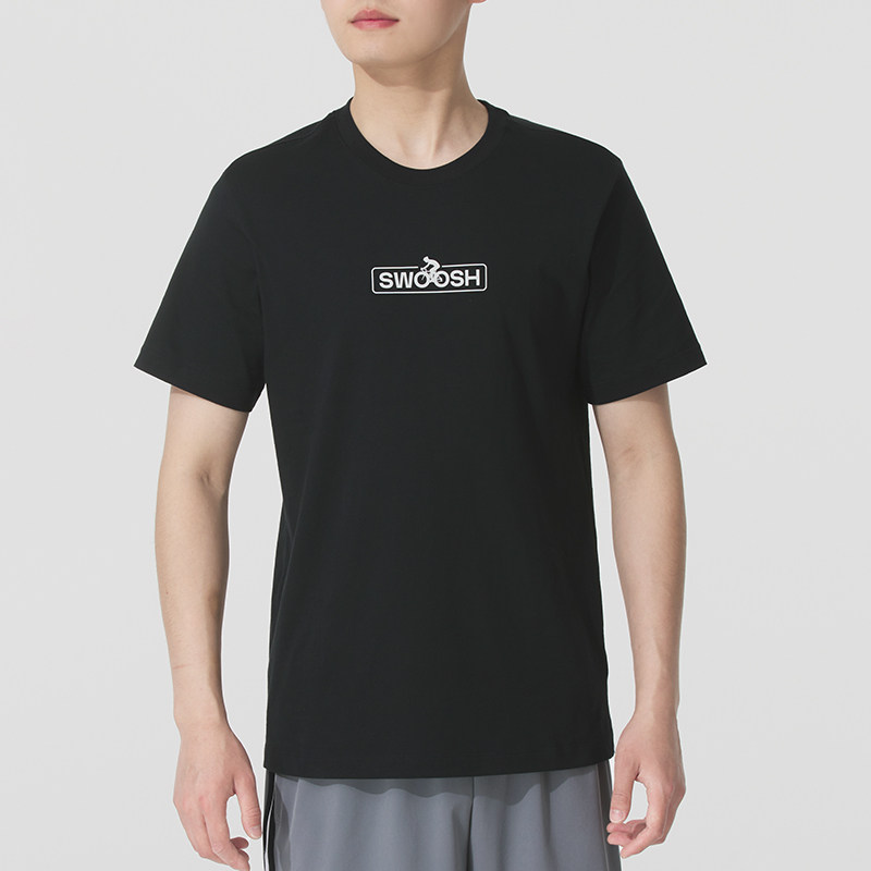 NIKE男子透气短袖SWOOSH针织休闲圆领透气半袖T恤HJ0731-010