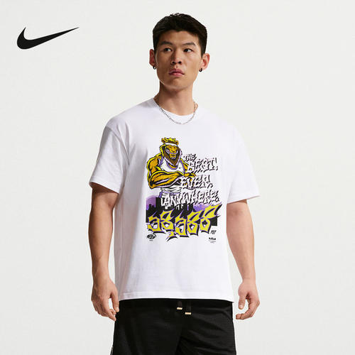 NIKE男夏季新款跑步宽松休闲透气印花运动T恤短袖 IH8576-100