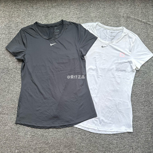 NIKE耐克 女子速干排汗透气小标跑步训练健身薄款短袖T恤 DD0627