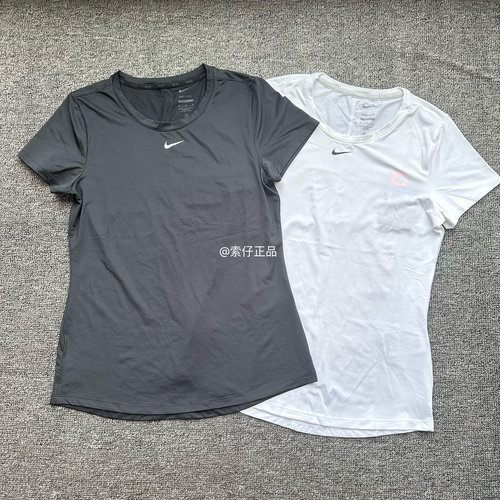 NIKE耐克 女子速干排汗透气小标跑步训练健身薄款短袖T恤 DD0627