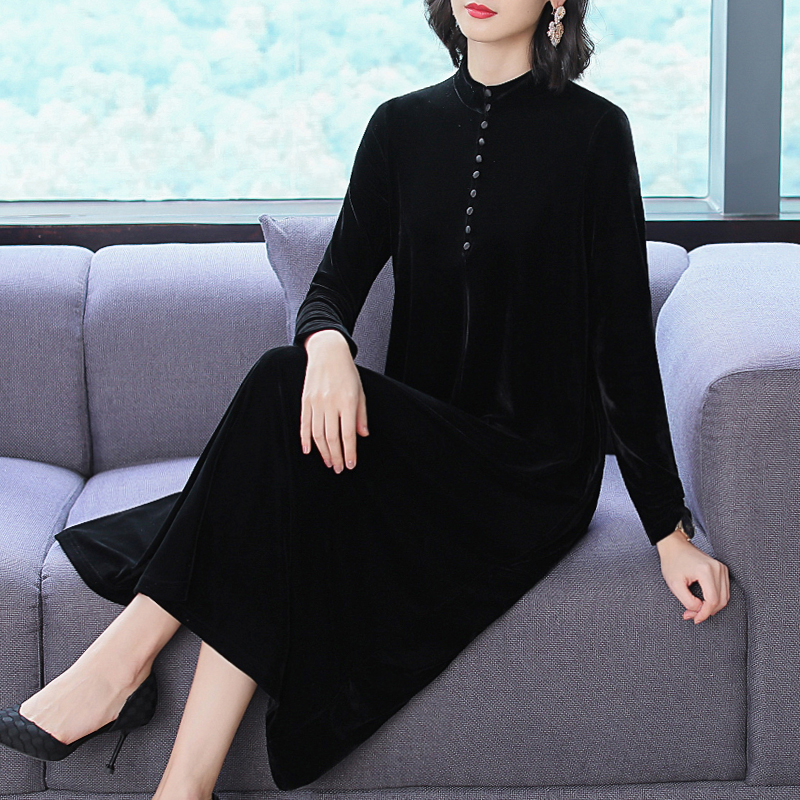 中国风连衣裙2025新款秋冬打底裙