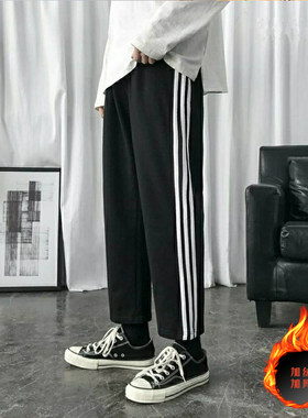 大码胖m运动裤秋冬季宽松