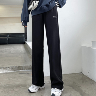 广州十三行韩国高货东大门女装直筒休闲裤大码胖mm宽松阔腿卫裤子