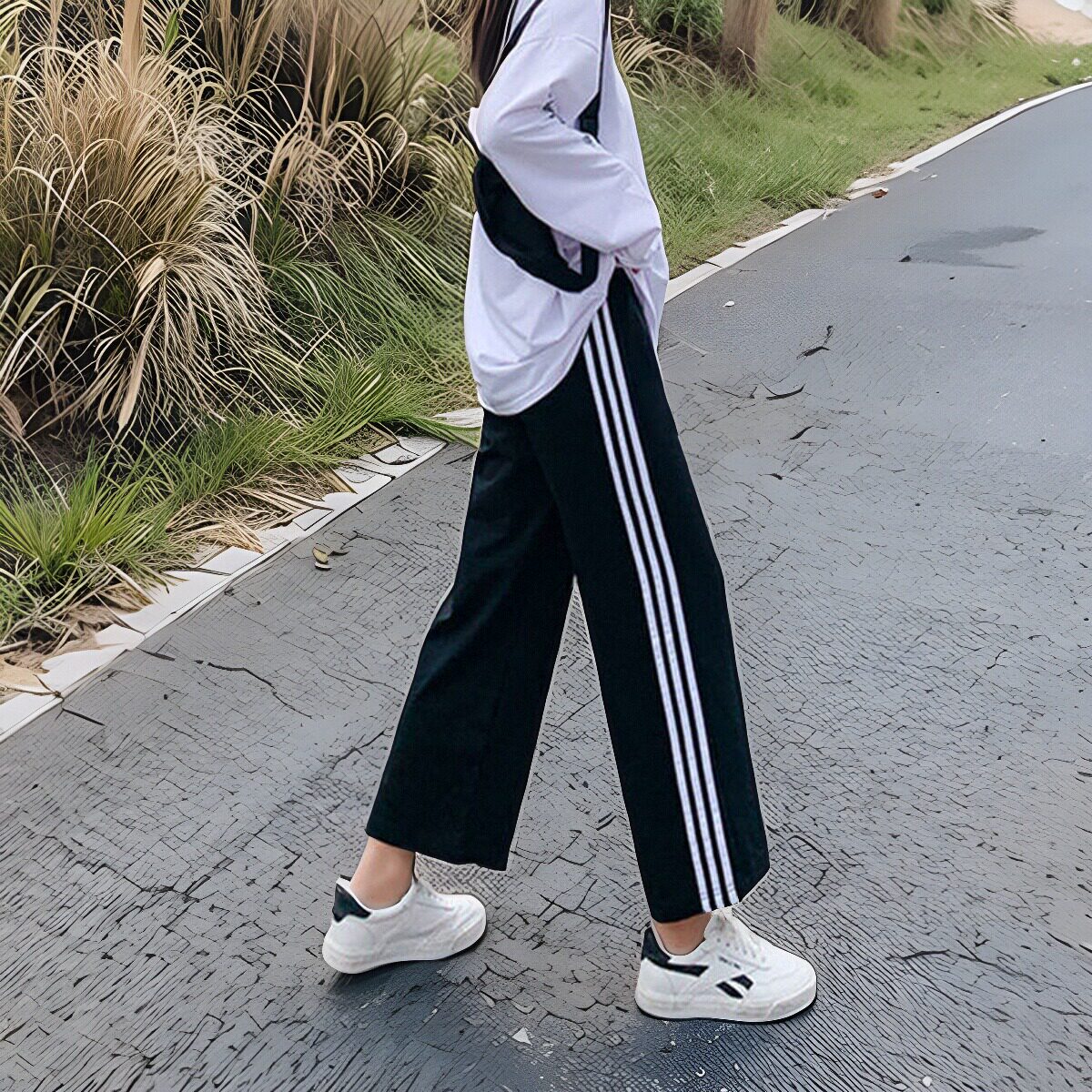 条纹运动外贸校裤清仓捡漏学生裤
