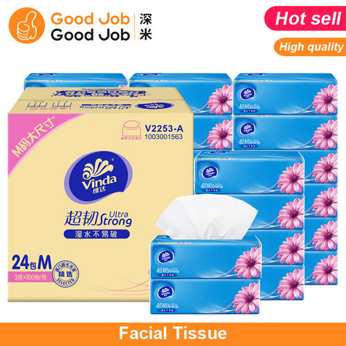 Vinda Facial Tissue Napkin Paper Disposable Napkin 3 Ply