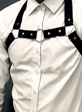 甜蜜辣酱XuXu男士背带脖带身体链朋克风束腰肩带胸带衬衣腰带配饰