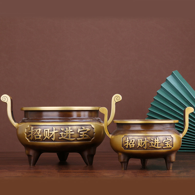黄铜香炉家用招财进宝有求必应