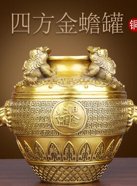 全黄铜日进斗金聚宝盆摆件