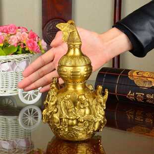 纯铜葫芦摆件大号八仙葫芦家居客厅玄关招财工艺品创意装饰品桌面