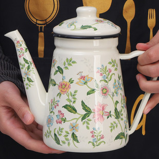 欧丽家搪瓷咖啡壶茶壶加厚珐琅搪瓷油壶油瓶调味瓶酱油壶醋壶盖