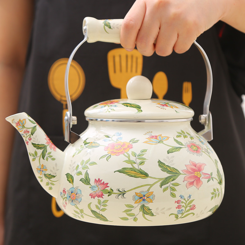 欧丽家珐琅搪瓷壶花茶夏天电磁炉